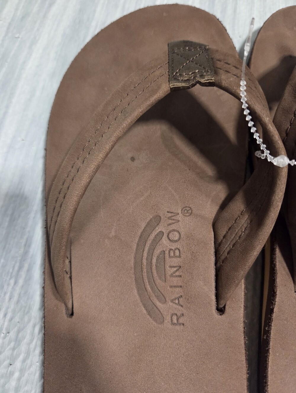 Rainbow Tan Leather Flip Flops - Men's Classic Thong - Picture 5 of 7